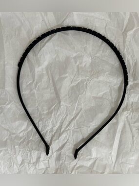 NEW J. Crew Black Crystal Studded Plastic Headband with comfort edges classic